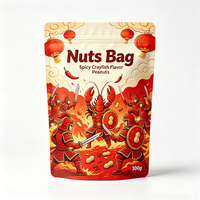 OEM Groothandel Op Maat Logo Herbruikbare Ritszak Geurdicht Noten Snoep Koekjes Snackzak Plastic Verpakking Staande Pouch