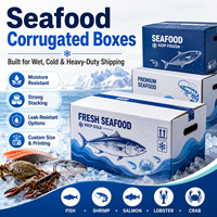Boîtes en carton ondulé personnalisées pour produits de la mer, résistantes à l'eau, robustes, pour la livraison de poisson congelé en chaîne du froid