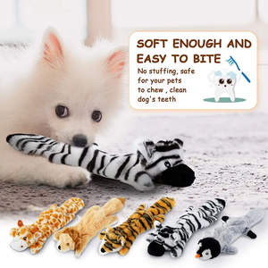 Оптовая продажа, милые прочные интерактивные игрушки для собак без набивки, плюшевые собаки, жевательные игрушки для щенков, жевателей средней и большой породы - Product Image 2