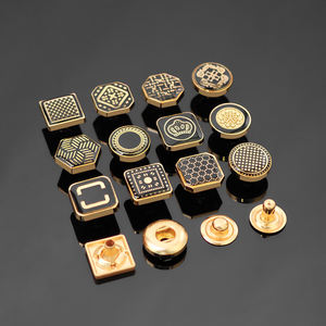 KUNSHUO-Botones a presión de metal, respetuosos con el medio ambiente, para hombres, ropa Thobe árabe, con logotipo personalizado, patrones cuadrados y rectangulares de aleación de zinc - Product Image 5
