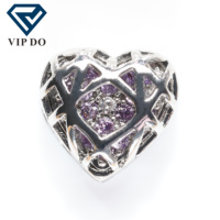 Großhandel Herzform flachen Boden eingelassenen Zirkon Diamant hohl plattiert weiß K Diamant DIY Ohrringe Kleidung Zubehör Materialien