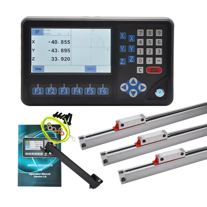 FUNCTION DRO WITH LINEAR SCALES OPTICAL ENCODERS FOR LATHE MILLING MACHINES LCD DIGITAL READOUTS EDM
