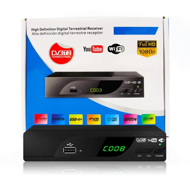 1080P Ground Signal TV Receiver Digital DVB-T2 FTA Decoder MPEG4 DVBT2 SET-TOP BOX