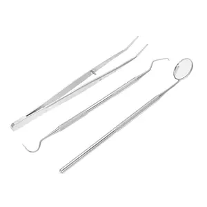 3 teile/paket Dental Hygiene Tools Kit Zahnarzt Set Zahns onde Spiegel Pinzette Edelstahl Zahnpflege Reinigung