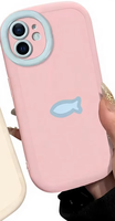 Coque de téléphone antichoc en TPU style poisson pour iPhone 17 Pro Max & 16/14/13/12 Mini - Nouveau design de dessin animé