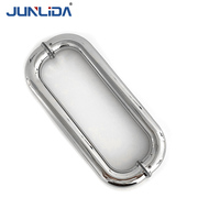 Poignées de porte coulissantes en acier inoxydable à double tube courbé, taille personnalisable, pour portes en verre, portes en bois et portes sans cadre