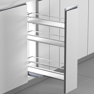 XH-03-004-705 Modern 3-Tier Sliding <b>Wire</b> <b>Basket</b> Kitchen Cabinet Organizer Storage Rack With Door in Cabinets Partitioned Storage - Product Image 3