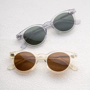 نظارات شمسية أنيقة مخصصة رخيصة الثمن للنساء نظارات شمسية شفافة من الألياف المطاطية بالكريستال