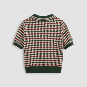 Pulls pour femmes personnalisés avec logo OEM & ODM, motif jacquard, manches courtes, tricot pour femmes, haut en tricot pour le printemps, pull en tricot pour femmes - Product Image 2