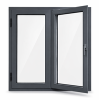 Ventana Abatible de Aluminio con Doble Vidrio, Triple Acristalamiento, Ahorro de Energía, con Barra Antirrobo