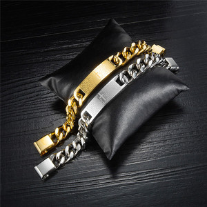 Nuovo Design 2021: <span class=keywords><strong>Bracciale</strong></span> a Catena in Acciaio Inossidabile Placcato <span class=keywords><strong>Oro</strong></span> IP con Ciondolo con Contenuto Biblico per Uomini e Ragazzi - Product Image 6