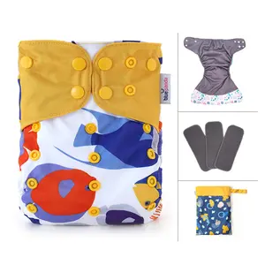 Bluepanda Reusable Baby Cloth Diaper Washable Cloth Diapers Bamboo Fleece Customization Factory Diapers For Baby