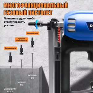 Pistola de Clavos Neumática Multifuncional de Acero para Gas con Escape Multidireccional, Tamaño de Remache de 1/4 de Pulgada para Fabricación de Letreros Publicitarios - Product Image 2