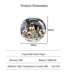 Sfera di Cristallo Ricaricabile con Lettore Video, Memoria 4GB, Suono e Display Digitale 3D da 2.7 Pollici, Regalo per Natale/Anniversario - Product Image 4