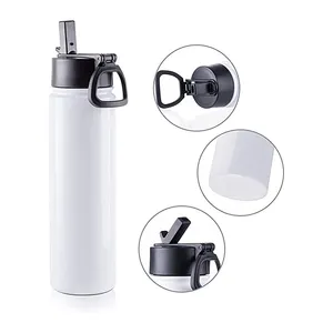 Us Warehouse Portable 18Oz Sports Drinking Water Bottle Sublimation Tumbler With Straw And Handle For Heat Press Printing