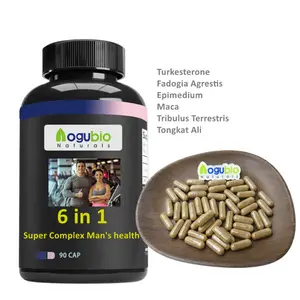 OEM 6 in1スーパーコンプレックス男性の健康トルケステロンファドジアAgrestis Epimedium Maca Tribulus Terrestris Tongkat Aliカプセル