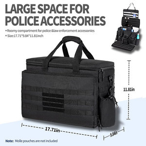 Sac de transport tactique pour équipement de patrouille, organisateur de siège avant de voiture avec compartiment pour ordinateur portable, porte-gobelet et bandes MOLLE pour usage professionnel et de service - Product Image 4