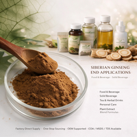 Extrait de racine de ginseng sibérien en poudre, Eleutheroside 10%, Acanthopanax Senticosus, pour les aliments et boissons fonctionnels