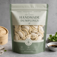 Sachet Doypack Mat Personnalisé pour Dumplings Surgelés avec Grande Fenêtre et Fermeture Ziplock – Emballage Premium Fait Main pour Momo (SUP)