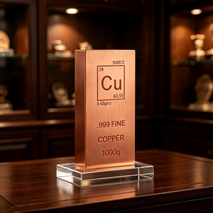 <b>Raw</b> Material Grade 1000g High Purity Copper <b>Bar</b> Engraved Melting & Density Info Industrial Lab Sample Wholesale Supply - Product Image 4