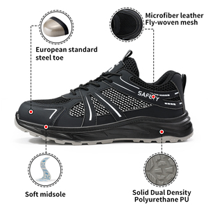 Guyisa prix d'usine <span class=keywords><strong>chaussures</strong></span> <span class=keywords><strong>de</strong></span> <span class=keywords><strong>sécurité</strong></span> à bout en acier pour hommes anti-écrasement et anti-perçage pour bottes <span class=keywords><strong>de</strong></span> travail légères et à la mode - Product Image 2