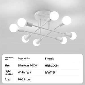 Moderne industrielle LED-Halbeinbauleuchte aus Eisen, schwarze dekorative Deckenlampe für Schlafzimmer, Wohnzimmer, Zuhause - Product Image 5