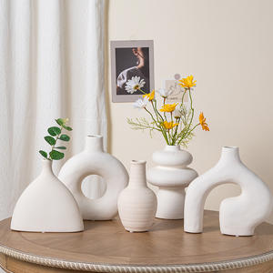 HigSilent <span class=keywords><strong>Wind</strong></span> Ornement Simple Décoration Artistique Cave À Vin Salon Matt Glaze H-Level Brûlé Vase À Fleurs En Céramique - Product Image 4
