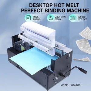 Máquina de Encuadernación con Pegamento WD40B, Máquina de Encuadernación Manual de Escritorio Pequeña, Máquina de Encuadernación con Pegamento Termofusible, Máquina de Oficina para Contratos - Product Image 3