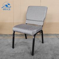 Venta al por mayor Silla de Teatro de hierro acolchada apilable para auditorio Iglesia-mecedora sala de estar Hotel comedor muebles comerciales