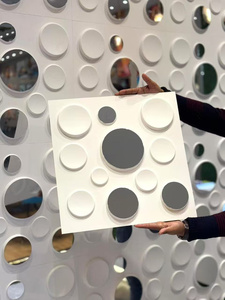 Hiện đại Gương 3D tấm Tường PVC Vàng nhựa ốp tường - Product Image 3