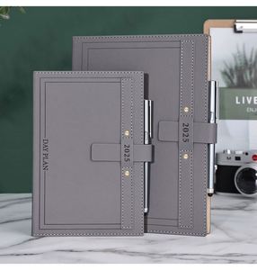 Custom 2025 Luxury Hardcover Corporate PU Leather PP Thread Sewing Bound Custom Color Custom Logo Daily Planner <b>A5</b> <b>Notebook</b> - Product Image 4