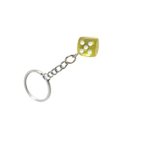 X48 Fanhua Keychain Simulation Color Dice <b>Key</b> Chain Resin Solid Color Three-dimensional Mini Pendant Accessories Dice Keychain - Product Image 4