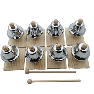 Wholesale 8 Note Diatonic Desk Hand Bell Set With Wooden Base And Mallets For Kids Early <b>Music</b> Theory Educational Toy - Product Image 3