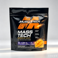 MOQ 100 pièces – Sachet refermable personnalisé en Mylar pour protéines de lactosérum, gainers de masse, suppléments sportifs en poudre – Logo personnalisé