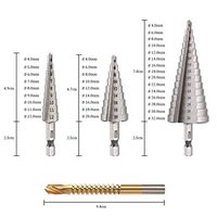 Foret étagé HSS au cobalt 4-32 mm pour outils électriques, pour le perçage de trous dans le métal, le plastique, le titane et les revêtements - Foret conique 4341 M2 M35