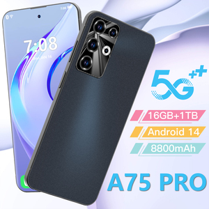 Nouveau télé<span class=keywords><strong>phone</strong></span> mobile intelligent A75 Pro 7.3 pouces Android 14 télé<span class=keywords><strong>phone</strong></span> à écran perforé 16 Go + 1 To double carte télé<span class=keywords><strong>phone</strong></span> 5G mondial - Product Image 3