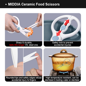 مقص طعام من MIDDIA مقص للعشب مقص 2.5 بوصة مقص خضروات مطبخ - Product Image 5