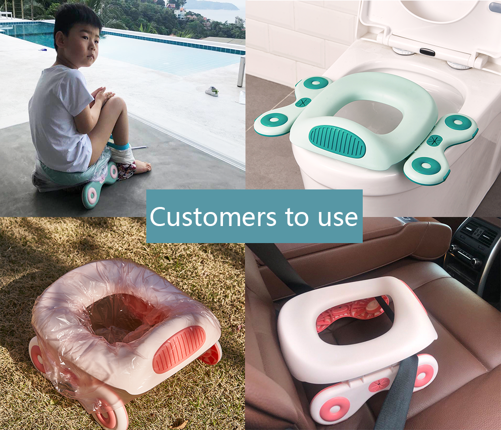 Folding Large Non Slip Silicone Pads Travel Portable Reusable Toilet Potty Training Seat Covers Liners for Babies/
