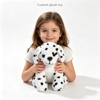 Peluche personnalisée chien Dalmatien, jouet en peluche chien tacheté de dessin animé, chiot en peluche en position assise, jouet doux