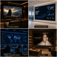 Mur vidéo LED micro intérieur P0.6-P2.0 sans soudure, écran 4K 8K Ultra HD pour cinéma maison, salle de réunion, exposition