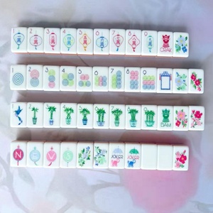 Juego de Mahjong de Lujo de Alta Calidad, Cuatro Capas, Acrílico, Estilo Americano, con Patrón Floral, Piezas de Mahjong Artísticas, Entretenimiento - Product Image 5