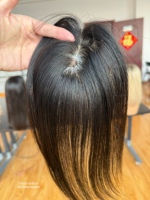 Prothèse capillaire SHY en soie, cheveux Remy chinois, longueur personnalisée, couleurs en stock, fournisseur de marque