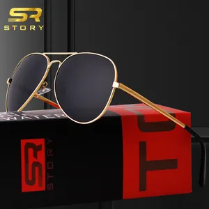 STORY STYZ6872Q classics Wide Aviation Sunglasses Men Brand Designer Spring Temple Polarized Sport Driving Pilot Sun Glasses