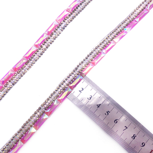 1 Yard Crystal Rhinestone Trimming on Roll Motif Strass Hot Fix Rhinestone Tape for Dresses Decoration - Product Image 4