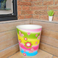 Seau de rangement à dessus ouvert en PP imprimé de dessins animés 3D personnalisé poubelle pour enfants résistante aux chutes avec ensemble de vaisselle sans couvercle