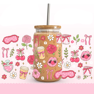 Vaso de Vidrio Libbey de 16 oz para el Día de la Madre, con Diseño Floral de Mariposa y Mamá, con Impresión por Transferencia, Regalo Perfecto para tu Mamá - Product Image 3