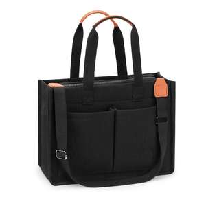 Travel College Office Crossbody Work <b>Laptop</b> Bag Women Canvas Tote Bag with Mutil Pockets - Product Image 1