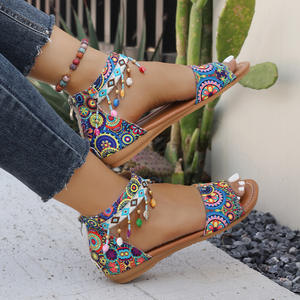 Sandales compensées d'été confortables pour femmes bout ouvert élastique avec plate-forme poids léger nouveaux Styles à talons pour la livraison directe - Product Image 2