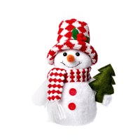Muñeco de Nieve de Peluche con Luz Suave de 13 Pulgadas, Muñeco de Nieve Navideño de Peluche, Decoración Navideña para Mesa de Interior, Regalo