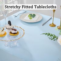 Jupe de Table en Polyester Extensible Infroissable 4/5/6/8 Pieds Installation Facile pour Décoration de Mariage Fête Vente en Gros Lot